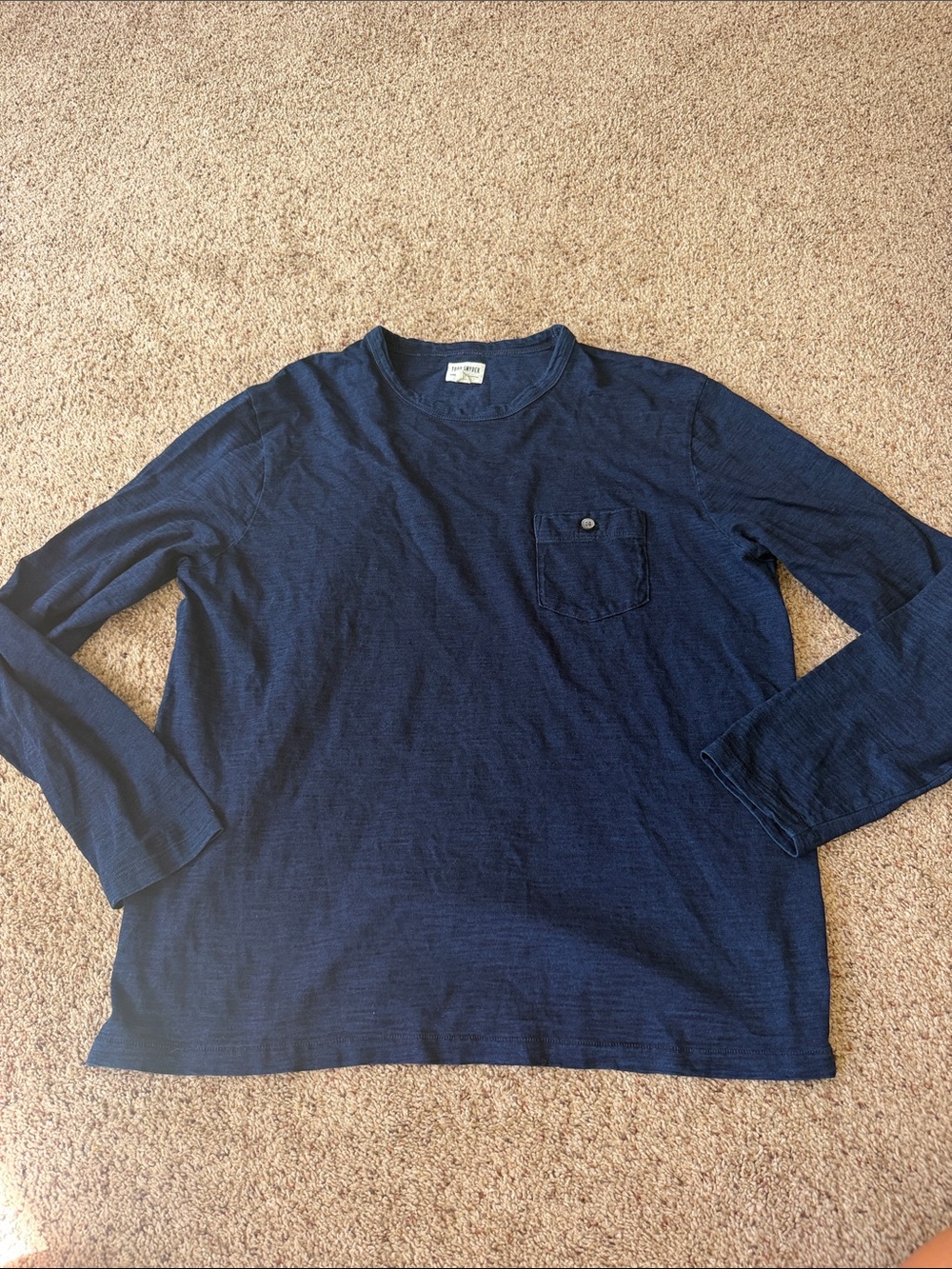 Todd Snyder Navy Long-Sleeve Pocket Tee